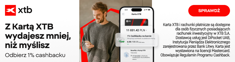 Karta XTB – 1% cashbacku